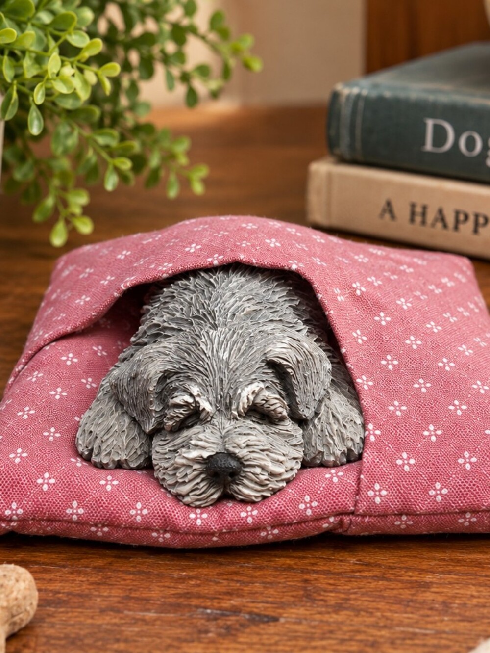 Vintage 1988 Sandicast Schnauzer Lil’ Snoozers S47 Frogger Gray Dog Sculpture